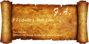 Földvári Adrián névjegykártya
