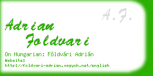 adrian foldvari business card